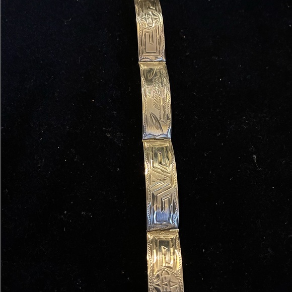 Vintage Mexico Sterling Silver Mayan/Aztec Panel Link Bracelet 7.5” - Picture 9 of 12